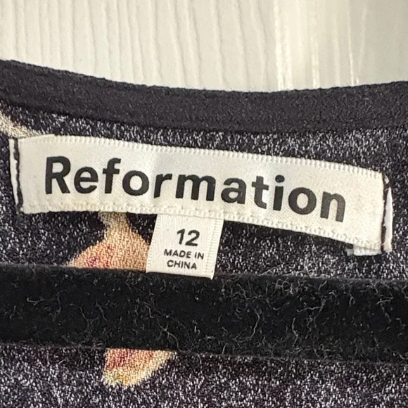 Reformation Black Floral Mini Dress - Picture 2 of 10